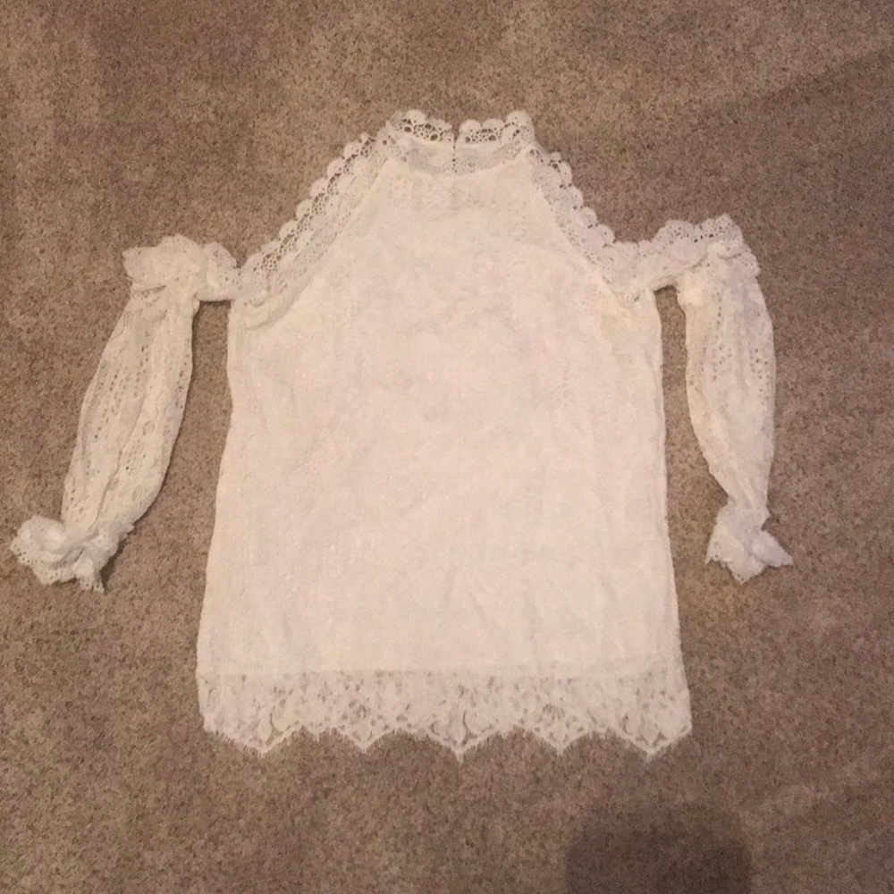 White lace shirt